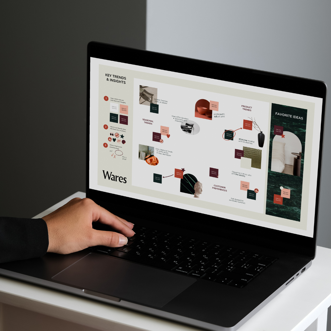 laptop screen showing a branding mind map